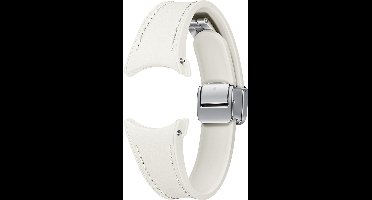 Samsung Watch D-Buckle Hybrid Leather Band - Geschikt voor Samsung Galaxy Watch6 (Classic) - S/M - Slim - Cream