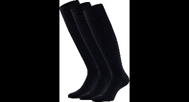 Apollo - Wollen kniekousen - Unisex - 3-Pak - Marine Blauw - Maat 35/38 - Naadloos - Merino wol