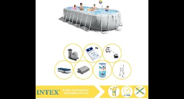 Intex Prism Frame Zwembad - Opzetzwembad - 610x305x122 cm - Inclusief Filter, Zoutsysteem en Zout