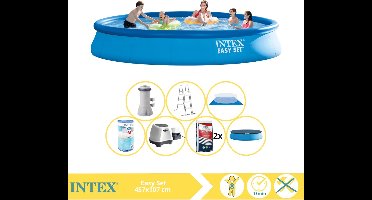 Intex Easy Set Zwembad - Opblaaszwembad - 457x107 cm - Inclusief Filter, Zoutsysteem en Zout