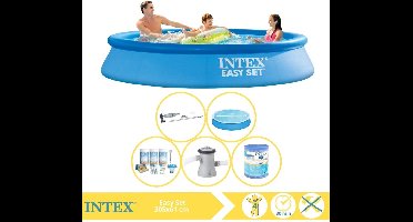 Intex Easy Set Zwembad - Opblaaszwembad - 305x61 cm - Inclusief Solarzeil, Onderhoudspakket, Zwembadpomp, Filter en Stofzuiger