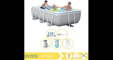 Intex Prism Frame Zwembad - Opzetzwembad - 300x175x80 cm - Inclusief Onderhoudspakket, Filter en Stofzuiger