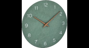 TFA Dostmann 60.3054.04 - Wandklok - Analoog - Rustig loopwerk - Houtlook - Hout - MDF - Jade groen - Bruin - 30 cm ø