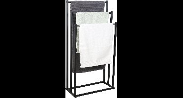 Niceey Handdoekrek - 3 Armen - Handdoekstang - Handdoekenrek Badkamer - Handdoekhouder Vrijstaand - Metaal - Anti-Kras Viltjes - Zwart