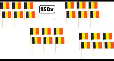 150x Cocktailprikker Belgie - landen festival party fun winterfeest thema feest cocktail prikker