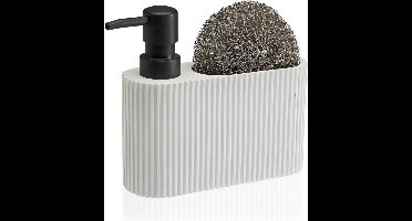 2-in-1 zeepdispenser voor het aanrecht Wit Hars Keramisch