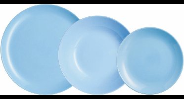 Luminarc Diwali Serviesset - 18-delig - 6 persoons - Lichtblauw