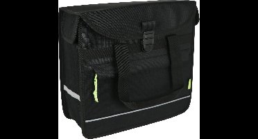 Dresco Enkele Fietstas Basic Shopper – Inhoud 15 Liter - Waterafstotend nylon – Twee bevestigingshaken & klittenbandsluiting - Handig voorvak – Reflectie aan de voor- en achterzijde - Afmeting 34x31x13cm