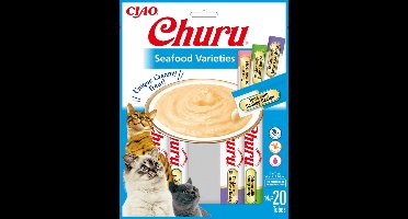 Inaba Churu kat Puree multipack Vis en Schaaldieren - 20 stuks