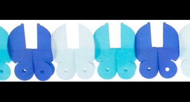Folat Slinger - papier - 6 meter - blauw - baby geboorte jongen - wiegjes - feestversiering