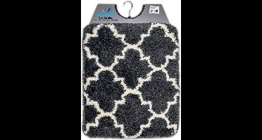 Wicotex - Bidetmat - WC mat - Toiletmat Marseille Antraciet - Afmeting 50x60cm - Antislip onderkant