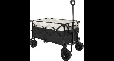 Zedar Bolderkar Opvouwbaar - 200L - Bolderwagen met stevig frame - Inclusief opbergtas en bodemplaat - Zwart