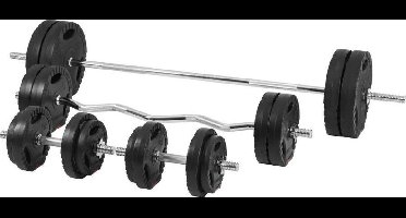 Gorilla Sports Halterset 100 kg - Gripper Kunststof - Schroefsluiting