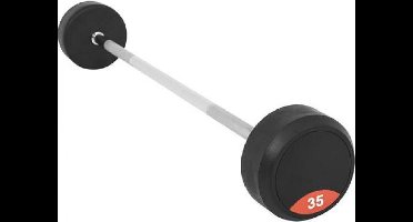 Gorilla Sports Halterstang - Vaste Halter - Gietijzer rubber coating - 35 kg