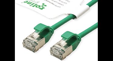 ROLINE GREEN F/UTP DataCenter Patchkabel Cat.6A (Class EA), LSOH, extra dun, groen, 0,3 m
