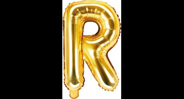 Partydeco - Folieballon Goud Letter R (35 cm)