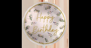 Happy Birthday - Goud & Bloemen