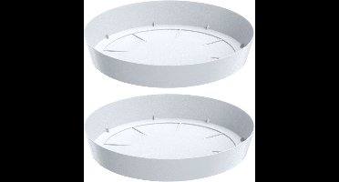 Prosperplast Opvangschaal/onderschaal voor bloempot/plantenpot - 8x - wit - rond - Dia 12,5 cm