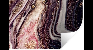 Muurstickers - Sticker Folie - Marmer - Roze - Goud - Glitter - Marmerlook - 30x20 cm - Plakfolie - Muurstickers Kinderkamer - Zelfklevend Behang - Zelfklevend behangpapier - Stickerfolie