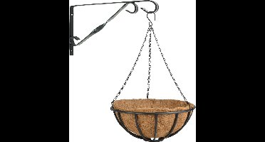 Hanging baskets 35 cm met muurhaak - Complete hangmand set van metaal