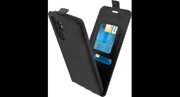 Verticale Flipcover geschikt voor Xiaomi Mi Note 10 Lite Kaartvak Zwart