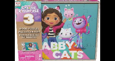 Gabby's Poppenhuis - 3 houten puzzels - 3 x 24 stuks