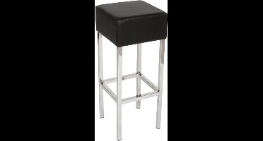 Workliving Barkruk Skai - Zwart / Chroom - 82 CM