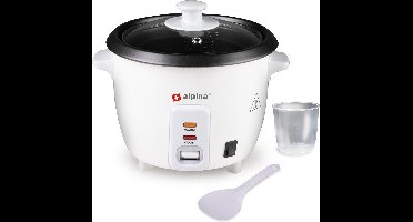 alpina Rijstkoker - Anti-aanbaklaag - Warmhoudfunctie - 0.6 L - 300W - Wit