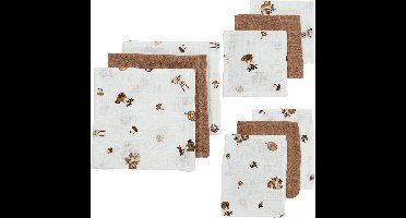 Meyco Baby Forest Animals starterset - 9-pack - hydrofiel - toffee