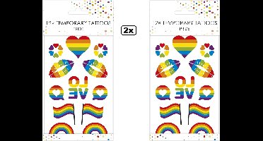 24x Tattoos regenboog - nep tatoo - Festival LGBTQ Regenboog Rainbow Pride thema feest fun
