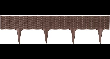 Prosperplast Graskant/tuin rand/kantopsluiting - 4x stuks - bruin - totale lengte 15,6 meter - borderrand