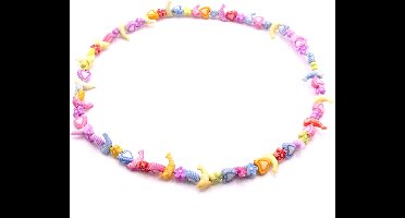 Kinderketting met bloemetjes+sterretjes+dolfijn-figuurtjes diverse kleuren - Verjaardagscadeau