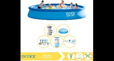 Intex Easy Set Zwembad - Opblaaszwembad - 457x84 cm - Inclusief Comfortpool Solarzeil - Ã¸457 cm Onderhoudspakket, Filter en Onderhoudsset