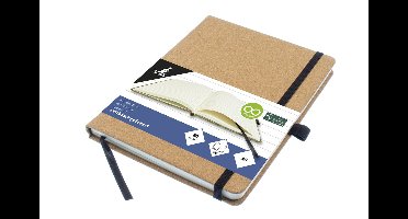 Kangaro notitieboek - A5 - kurk - met lijn - met elastiek, lint en penlus - K-552341