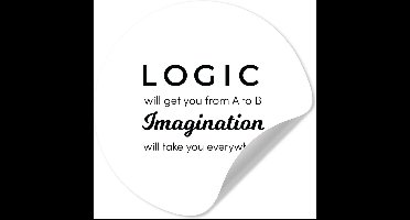 WallCircle® - Behangcirkel 30x30 cm - Muurstickers Imagination will take you everywhere - Quotes - Spreuken - Muurcirkel woonkamer - Wandcirkel slaapkamer - Kamer decoratie zelfklevend - Muurdecoratie accessoires