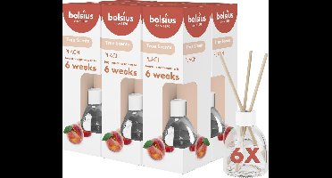 Bolsius True Scents - Geurstokjes - Peach - 6 stuks - Voordeelverpakking - 60ml