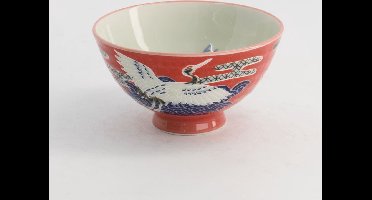 Tokyo Design Studio- Kawaii- Rijstkom -Kraanvogel – 11.5x6cm 300ml- Rood