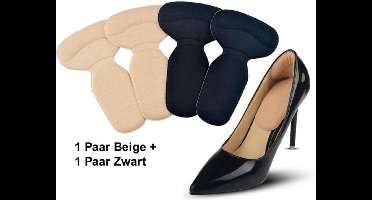 *** 2 paar zelfklevende Siliconen Hielbeschermers – Paar Beige en Zwart