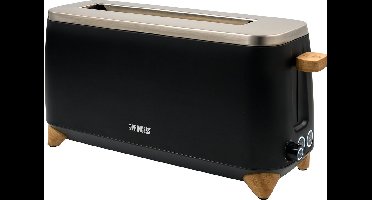 Princess 142361 Broodrooster Pure - 6 bruiningsstanden - 1000W - bamboe - zwart