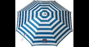 Atosa Design parasol - Maritiem blauw/wit - 160 x 200 cm - zomer/strand - 8 vlakken
