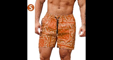 Bovista Zwembroek Heren - Zwem Broek Mannen - Badkleding - Zwemmen - Jongens - Swimming Shorts - Zomerbroek - Met Zakken - Rood Oranje - Maat S