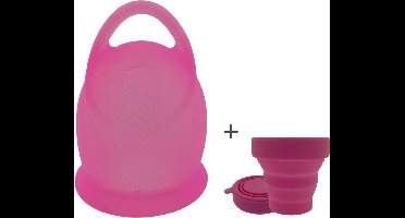 green-goose® Siliconen Menstruatie Cup met Houder / Sterilisator | Maat L | 20ml | 40x60cm | Roze