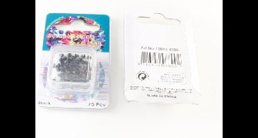 Scrapbooking Eyelet Rond 1.1mm 75 stuks Zwart Diameter gat 0.8mm