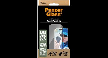 PanzerGlass Screenprotector geschikt voor Apple iPhone 16 Pro Glazen | PanzerGlass Ultra-Wide Fit Screenprotector - Case Friendly