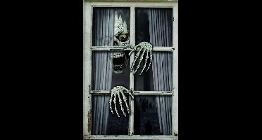 Griezelig Raamdoek Boze Skelet (80x120cm)