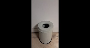 HELIT Metalen safety afvalbak - 15 liter - Metaal - Lichtgrijs - dxh 260x335 mm