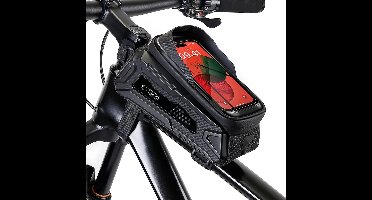 Tech-Protect Frametas Fiets – Telefoonhouder Fiets - Waterdicht - Zwart Carbon Fiber