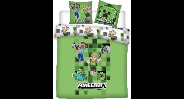 Minecraft dekbedovertrek - Lits Jumeaux - 240 x 220 cm / 65 x 65 cm - Polycotton