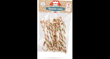 Beeztees Kerst Rawhide Cane - Hondensnacks - 16 stuks