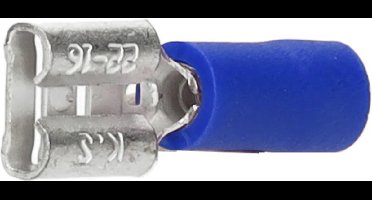 Intercable Q-serie DIN geïsoleerde vlaksteekhuls 1,5-2,5 mm² 6,3x0,8 messing - blauw GV per 1000 stuks (ICIQ268FHGV)
